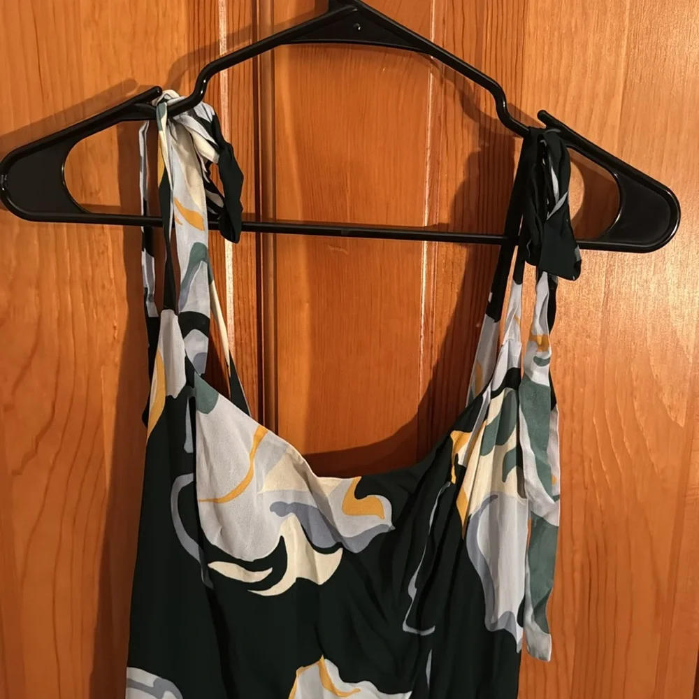 Reformation Black Floral Tie-Shoulder Midi Dress - Picture 5 of 10
